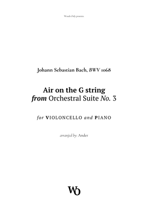 Book cover for Air on the G String by Bach for Cello and Piano