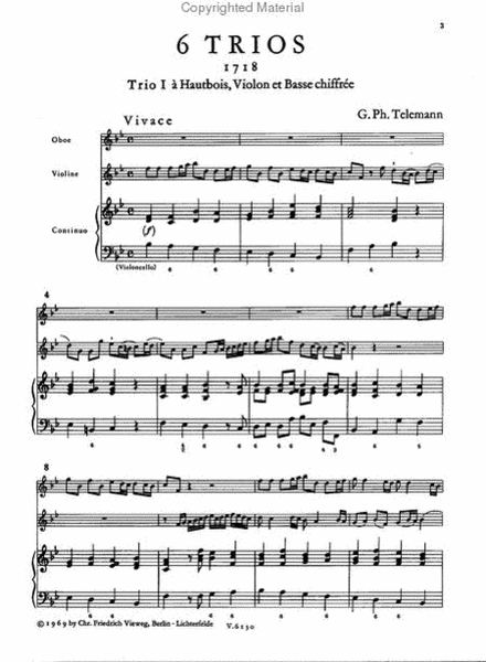 Sechs Trios aus dem Jahre 1718 - Nr. 1