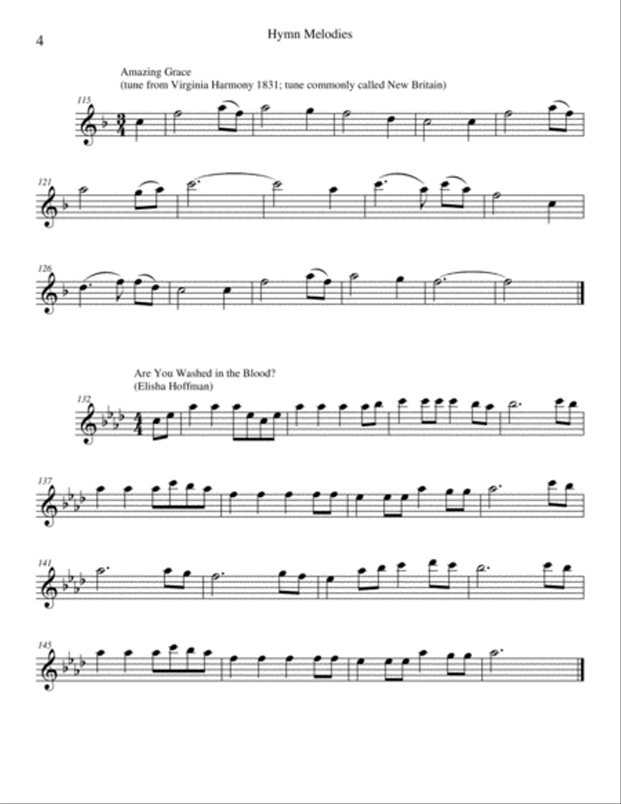 Hymn Melodies Flute Solo scores gallery preview page 5