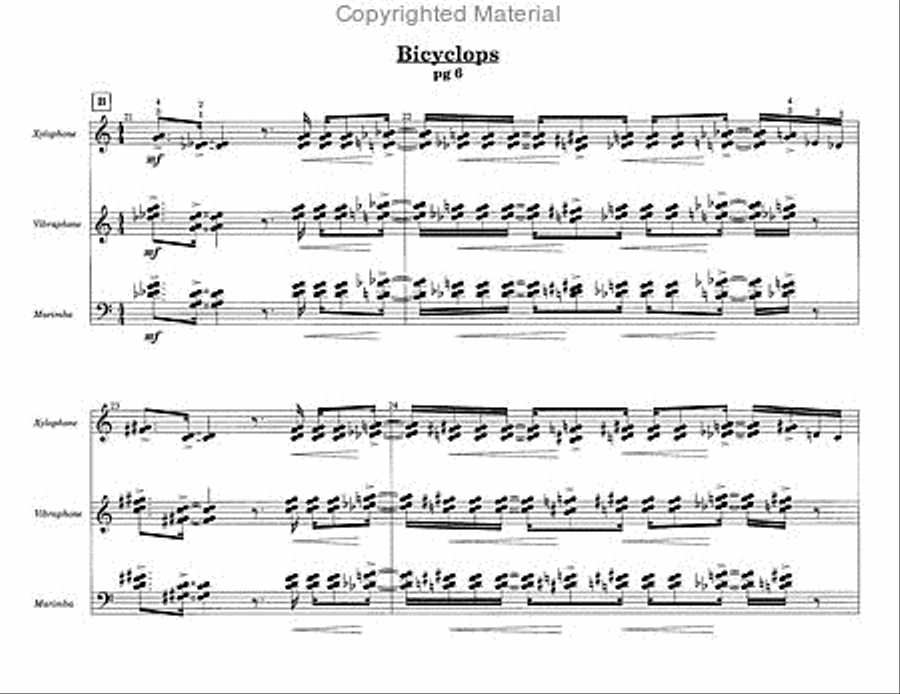 Bicyclops Percussion Ensemble scores gallery preview page 3
