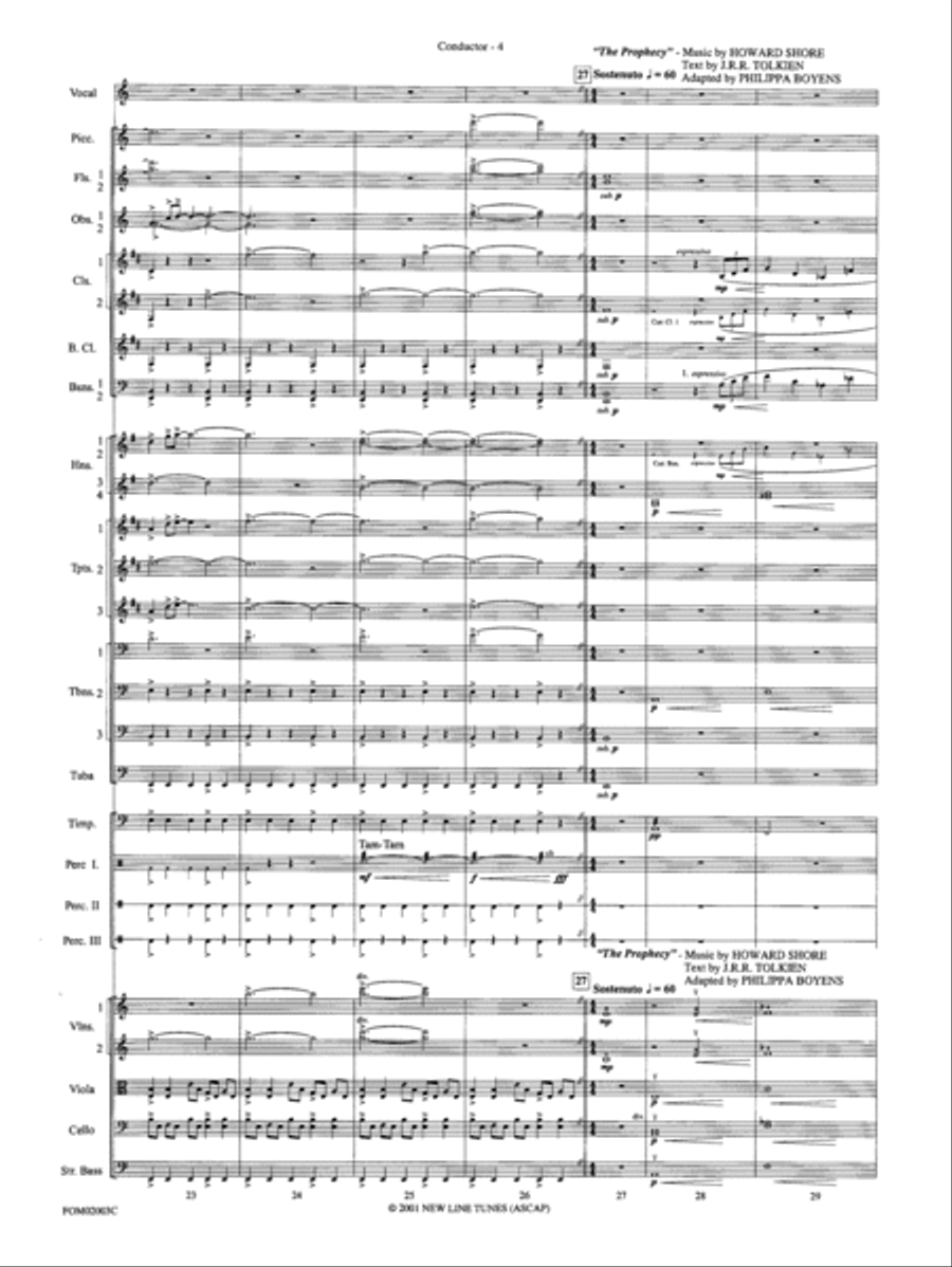 The Lord of the Rings: The Fellowship of the Ring, Symphonic Suite from: Score Full Orchestra scores gallery preview page 5