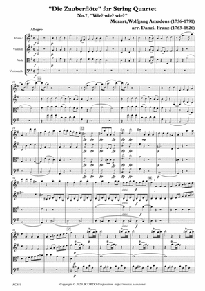 "Die Zauberflöte" for String Quartet, No.7, "Wie? wie? wie?"