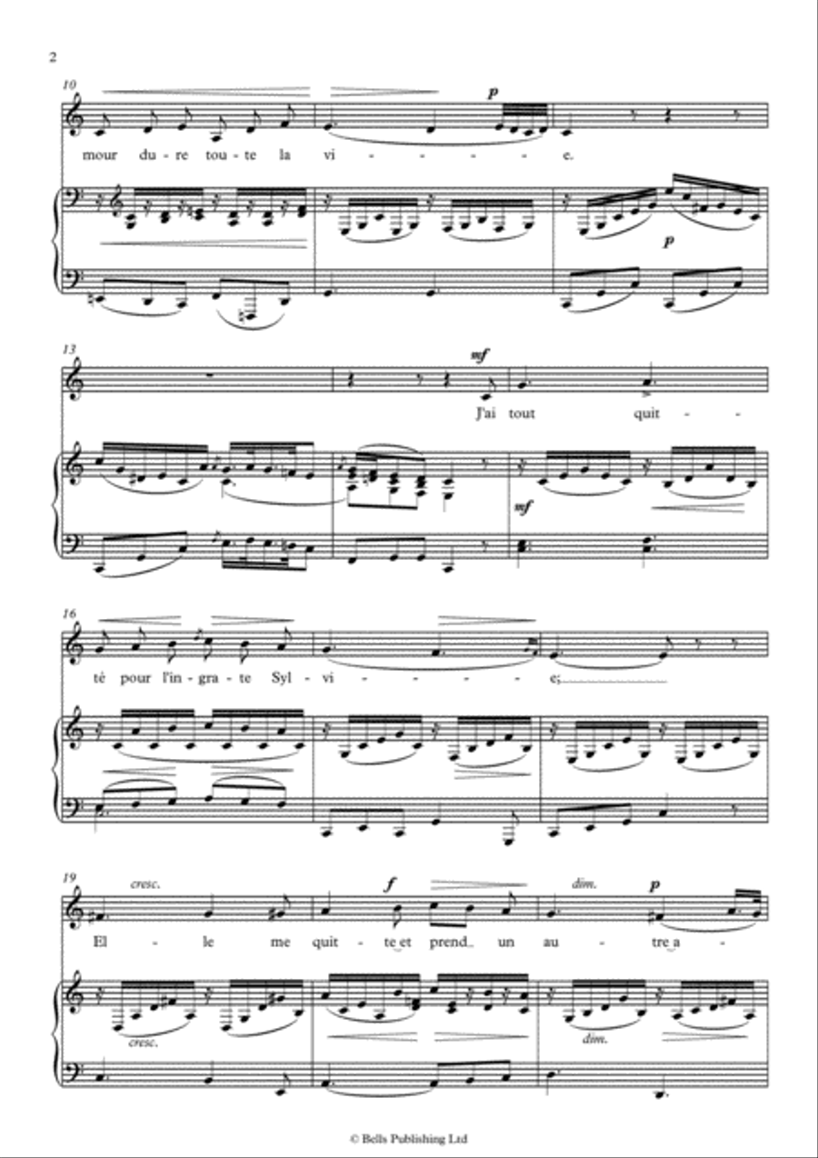 Plaisir d'amour (C Major) Voice Solo scores gallery preview page 2