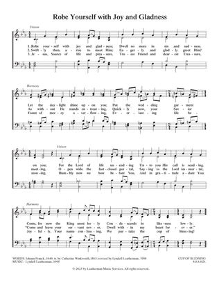 Robe Yourself with Joy and Gladness (4-part hymn-style)