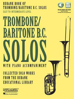 Book cover for Rubank Book of Trombone/Baritone B.C. Solos – Easy to Intermediate