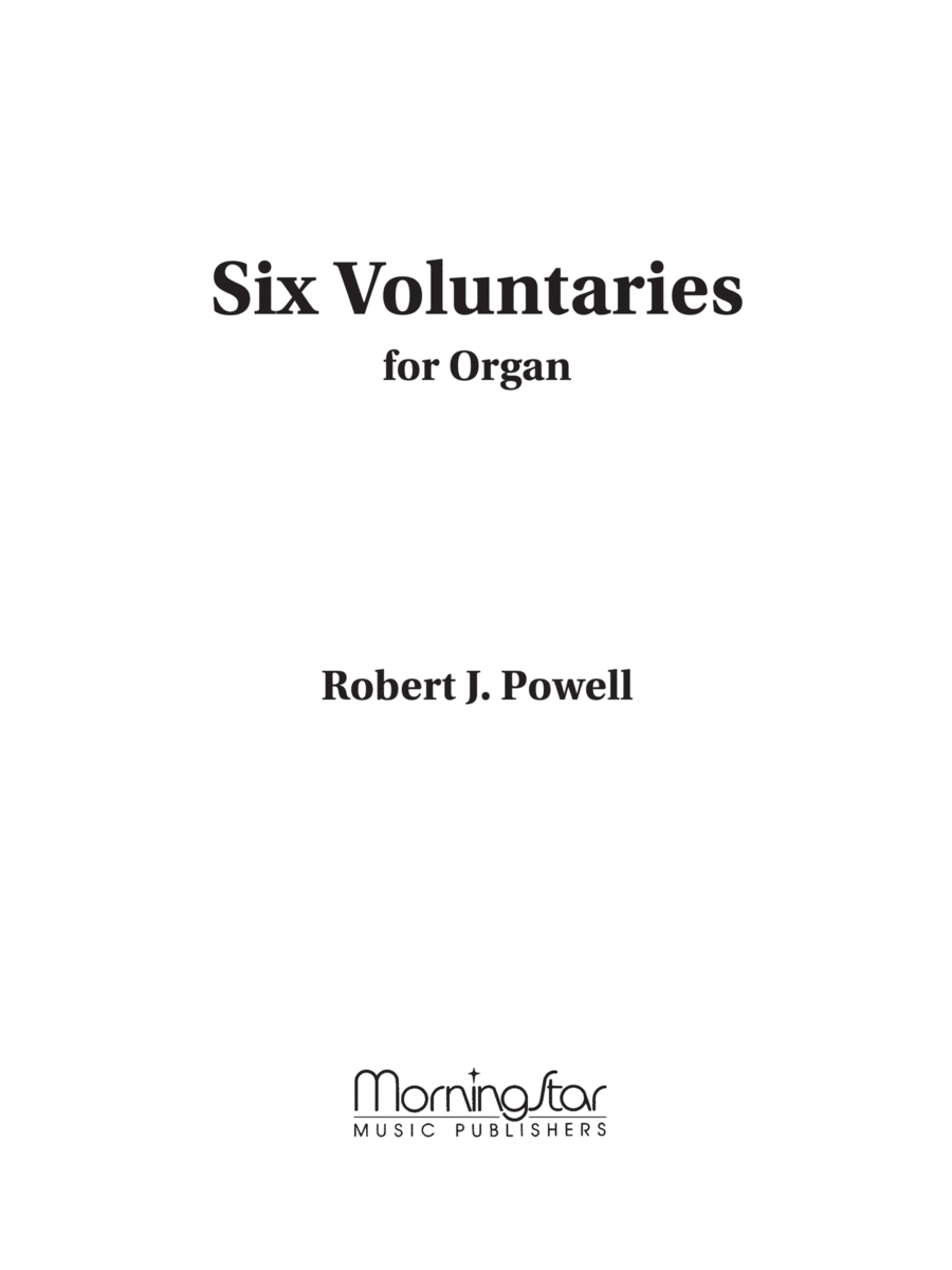 Six Voluntaries for Organ, Set 1 Organ scores gallery preview page 1