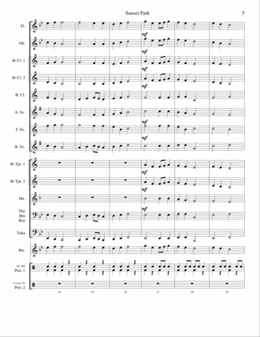 Sunset Park Sunset Park Concert Band scores gallery preview page 5