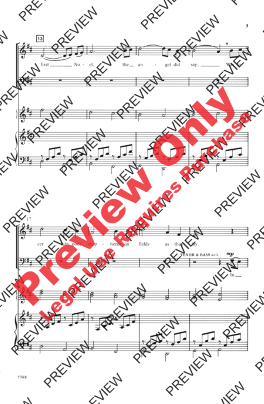 The First Noel / Pachelbel's Canon 4-Part scores gallery preview page 3