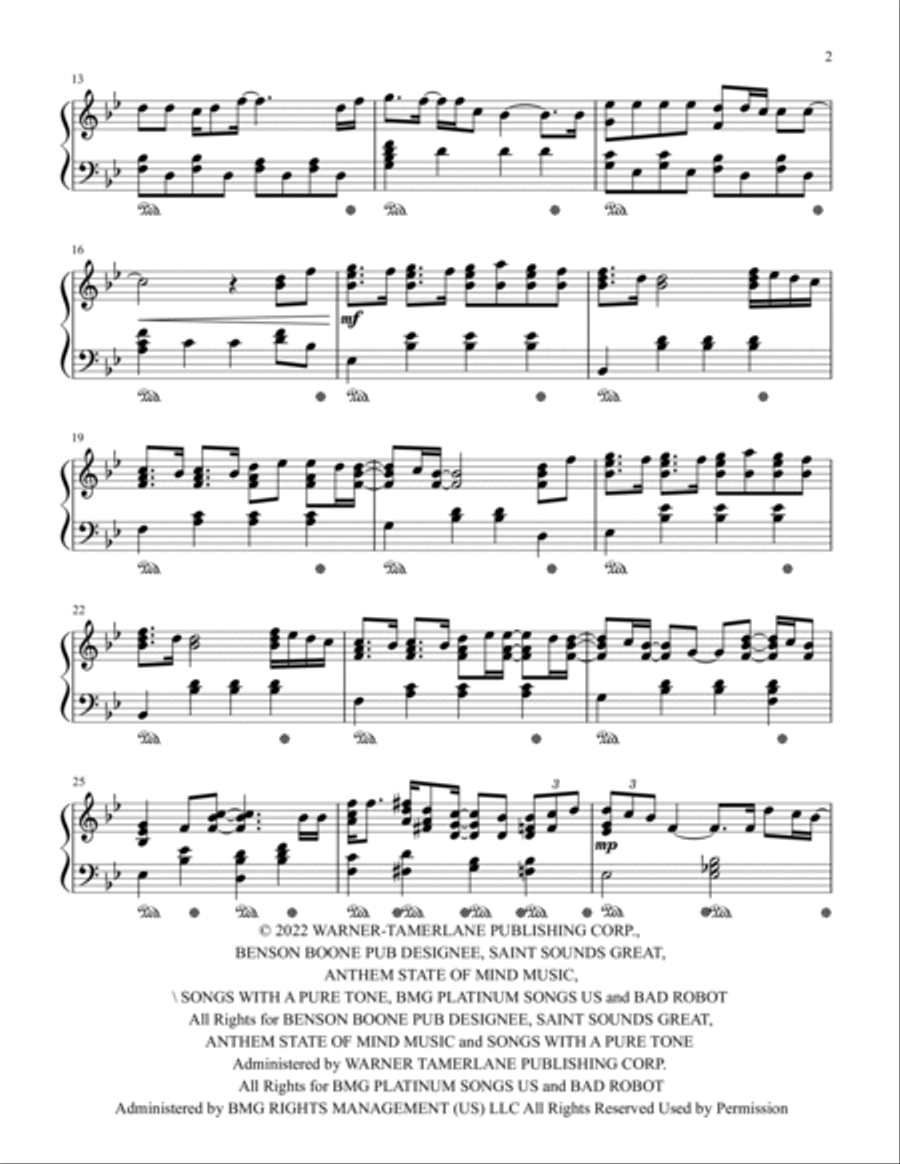 In The Stars Piano Solo scores gallery preview page 2