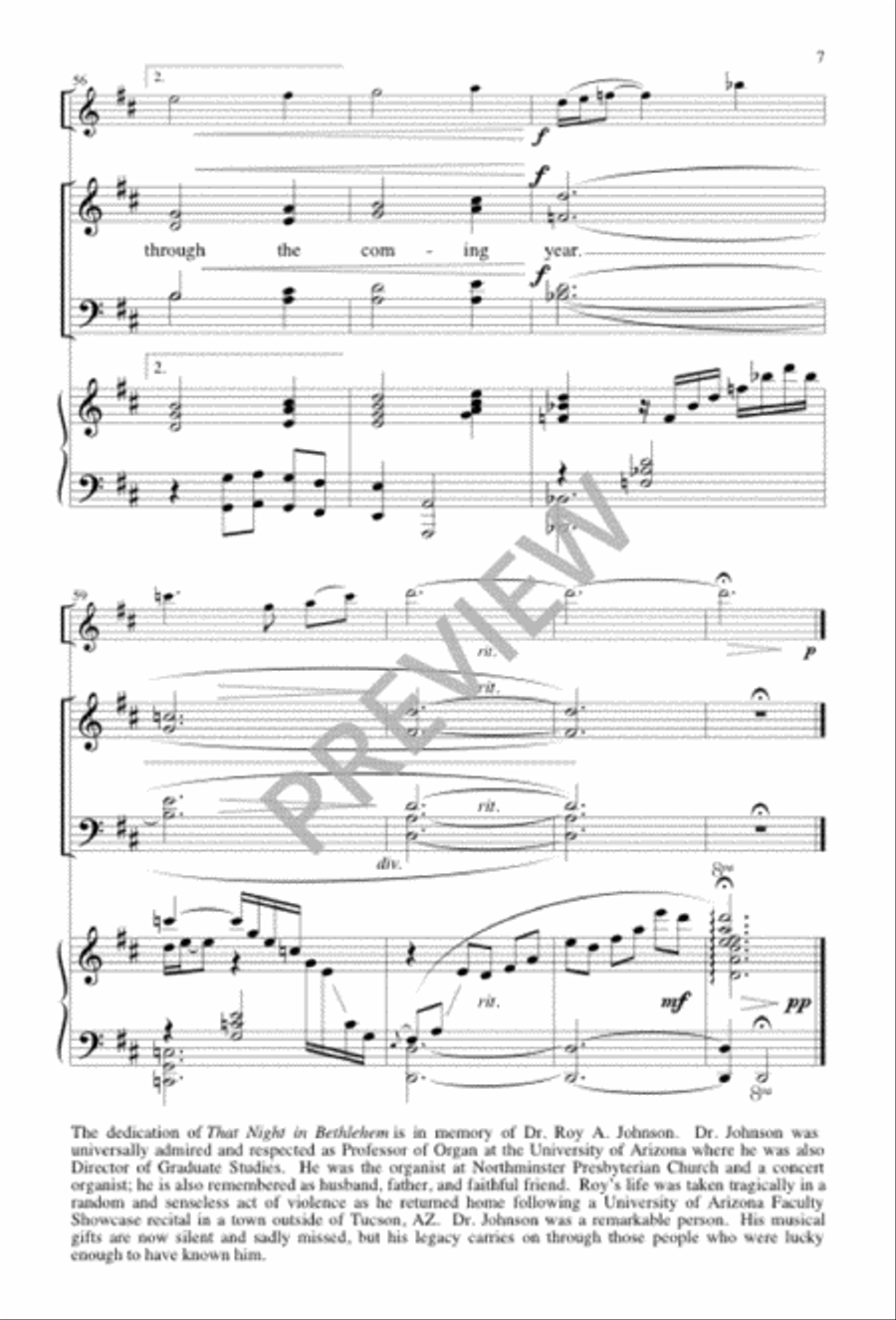 That Night in Bethlehem 4-Part scores gallery preview page 7