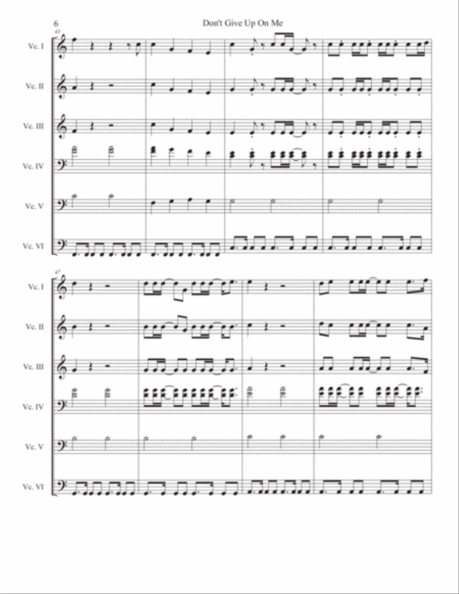 Don't Give Up On Me Don't Give Up On Me Cello scores gallery preview page 6