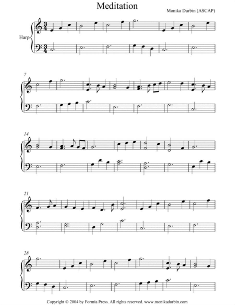 The Simple Harp: Five Pieces for Small Harp Harp scores gallery preview page 3