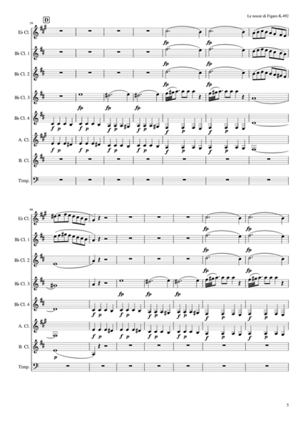 Le nozze di Figaro K.492 / Le Mariage de Figaro Overture for Clarinet Choir
