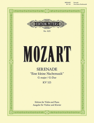 Book cover for Serenade in G K525 Eine kleine Nachtmusik (Arranged for Violin and Piano)