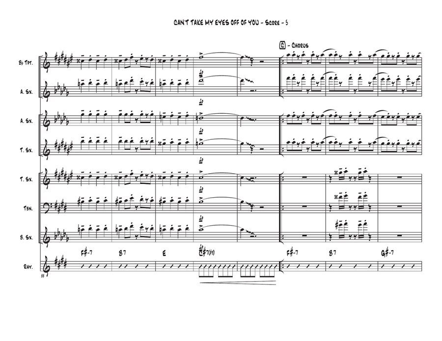 Can't Take My Eyes Off Of You Tenor Saxophone scores gallery preview page 5