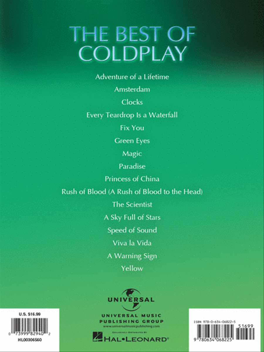 The Best of Coldplay for Easy Piano – Second Edition