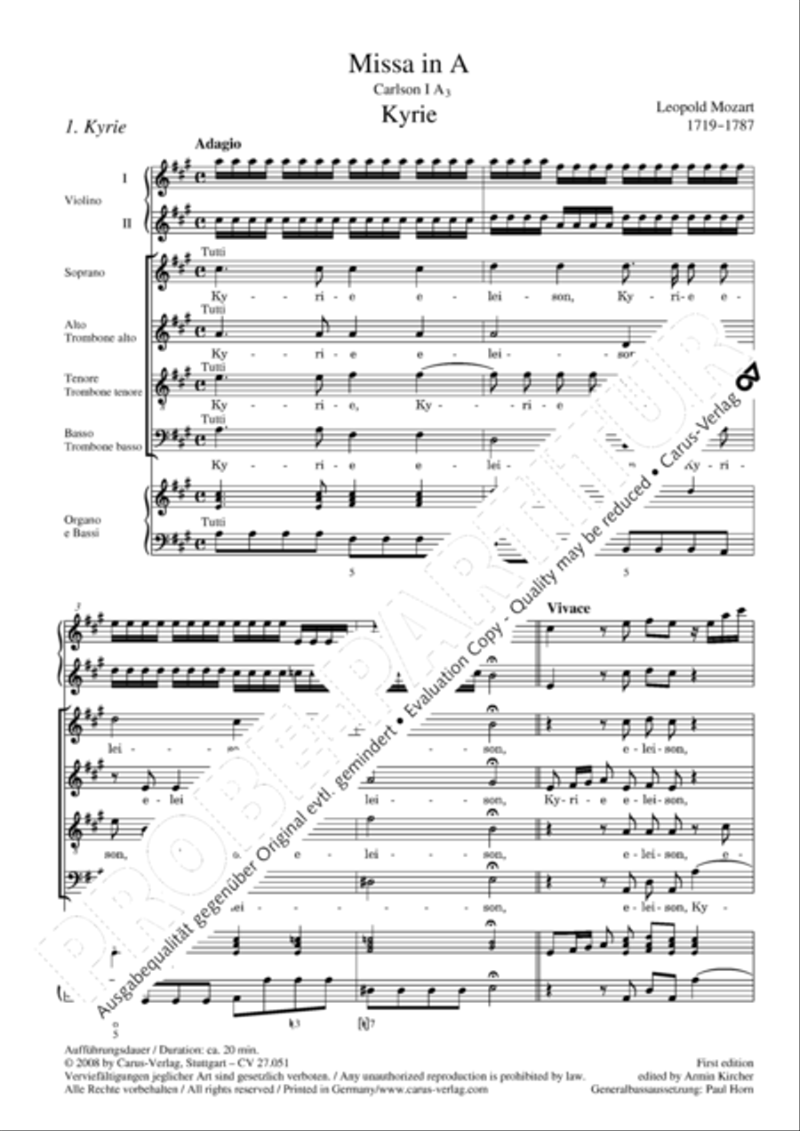 Missa in A Major 4-Part scores gallery preview page 9