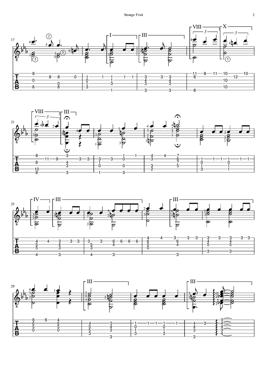 Strange Fruit Strange Fruit Guitar Solo scores gallery preview page 2