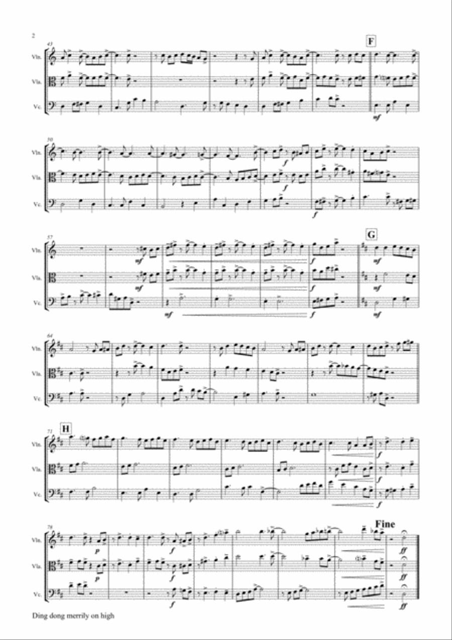 Ding dong merrily on high - Swing - String Trio String Trio scores gallery preview page 2