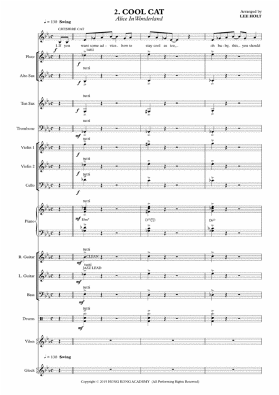 COOL CAT 'Alice in Wonderland' Song for Show Bands Large Ensemble scores gallery preview page 3