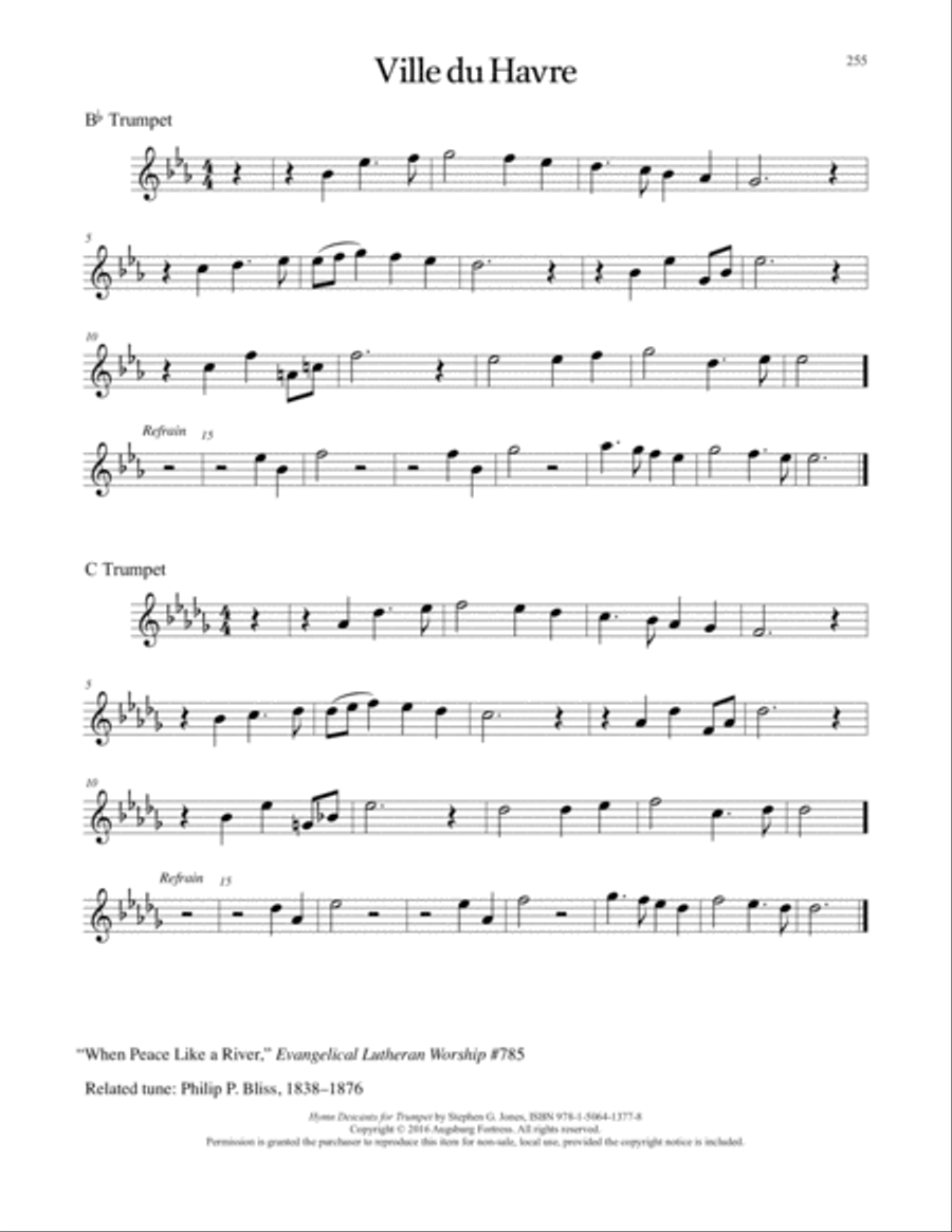 Hymn Descants for Trumpet C Trumpet scores gallery preview page 256
