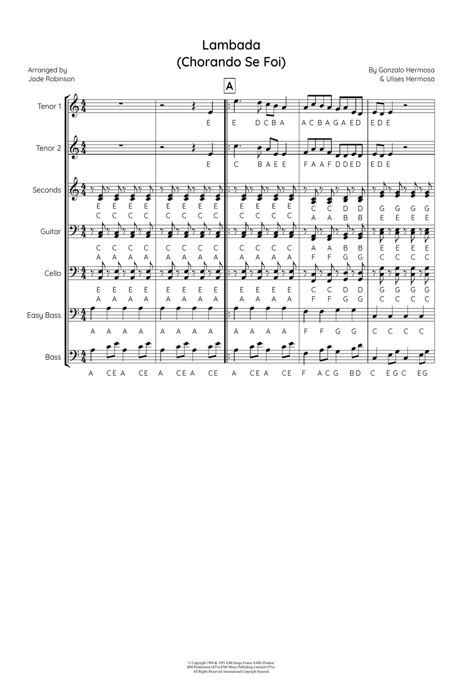 Chorando Se Foi (Lambada) Steel Drum Band scores gallery preview page 1