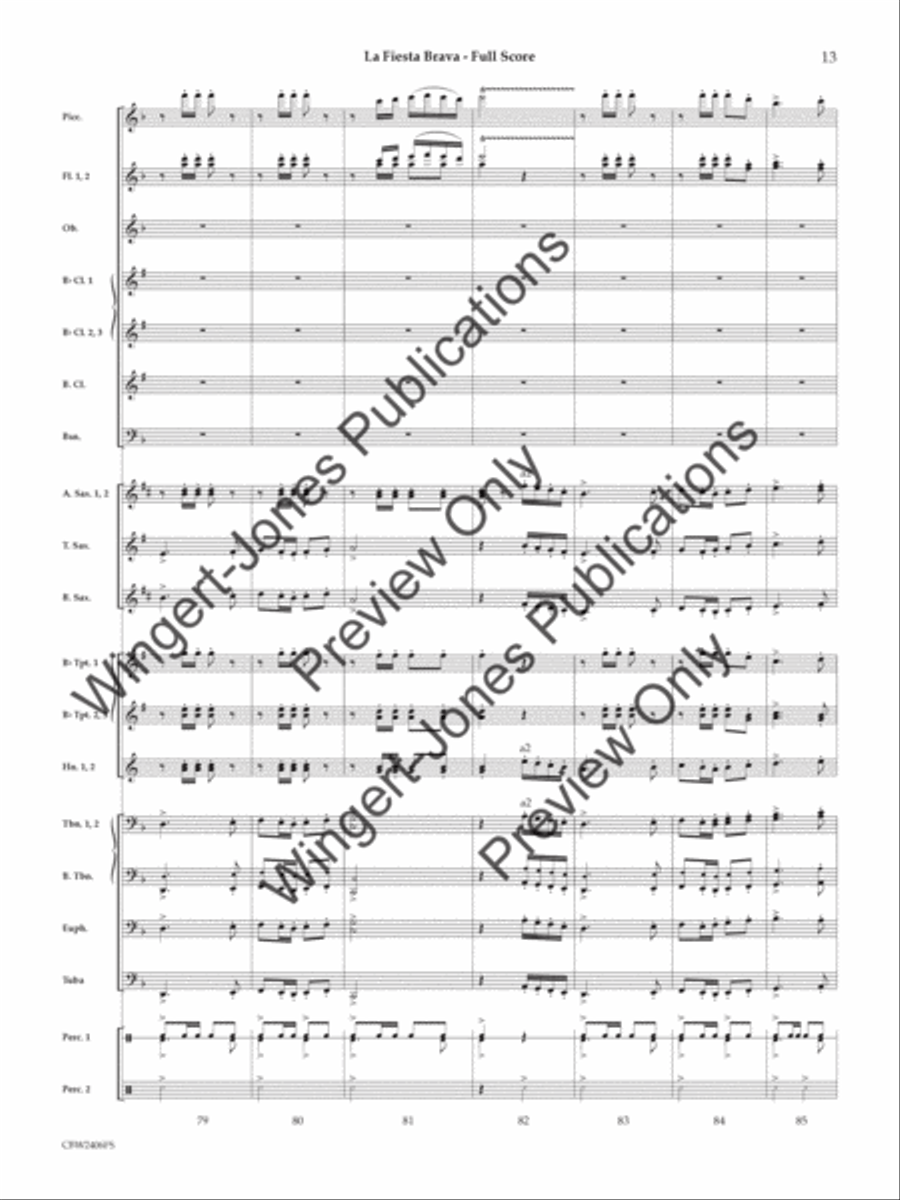 La Fiesta Brava La Fiesta Brava Concert Band scores gallery preview page 14