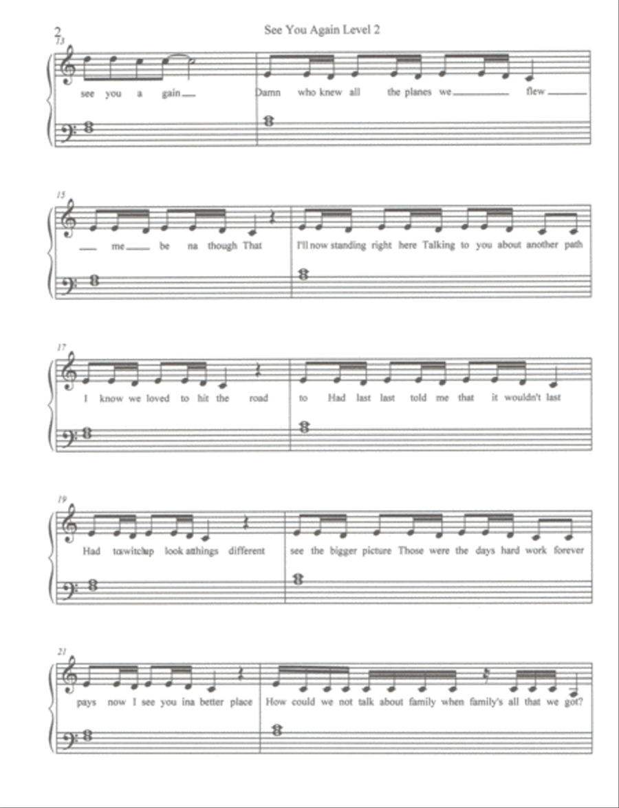 See You Again from FURIOUS 7 Small Ensemble scores gallery preview page 2