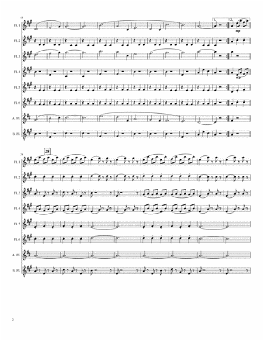 The Skaters' Waltz (Les Patineurs), for flute choir Flute Choir scores gallery preview page 2
