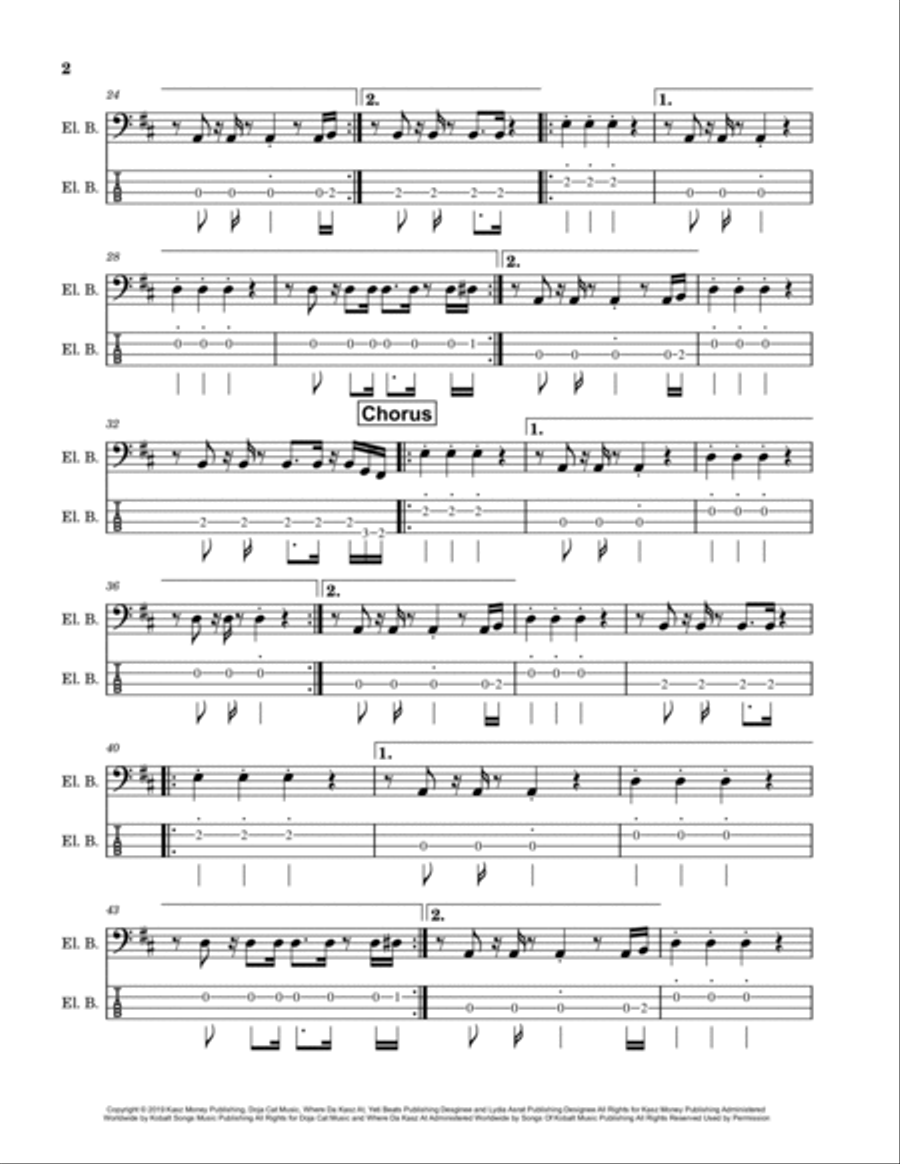 Say So Bass Guitar scores gallery preview page 2
