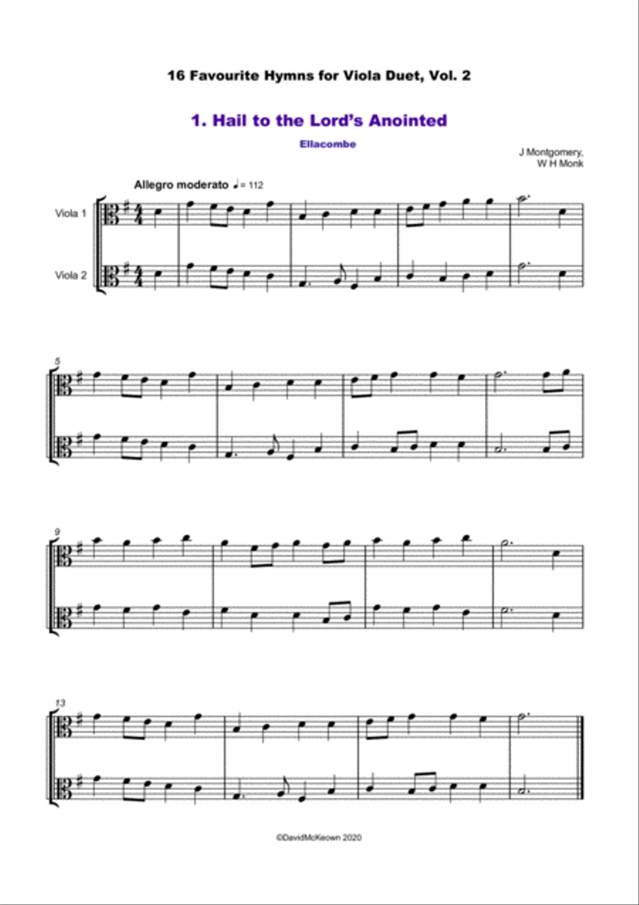 16 Favourite Hymns Vol.2 for Viola Duet String Duet scores gallery preview page 2