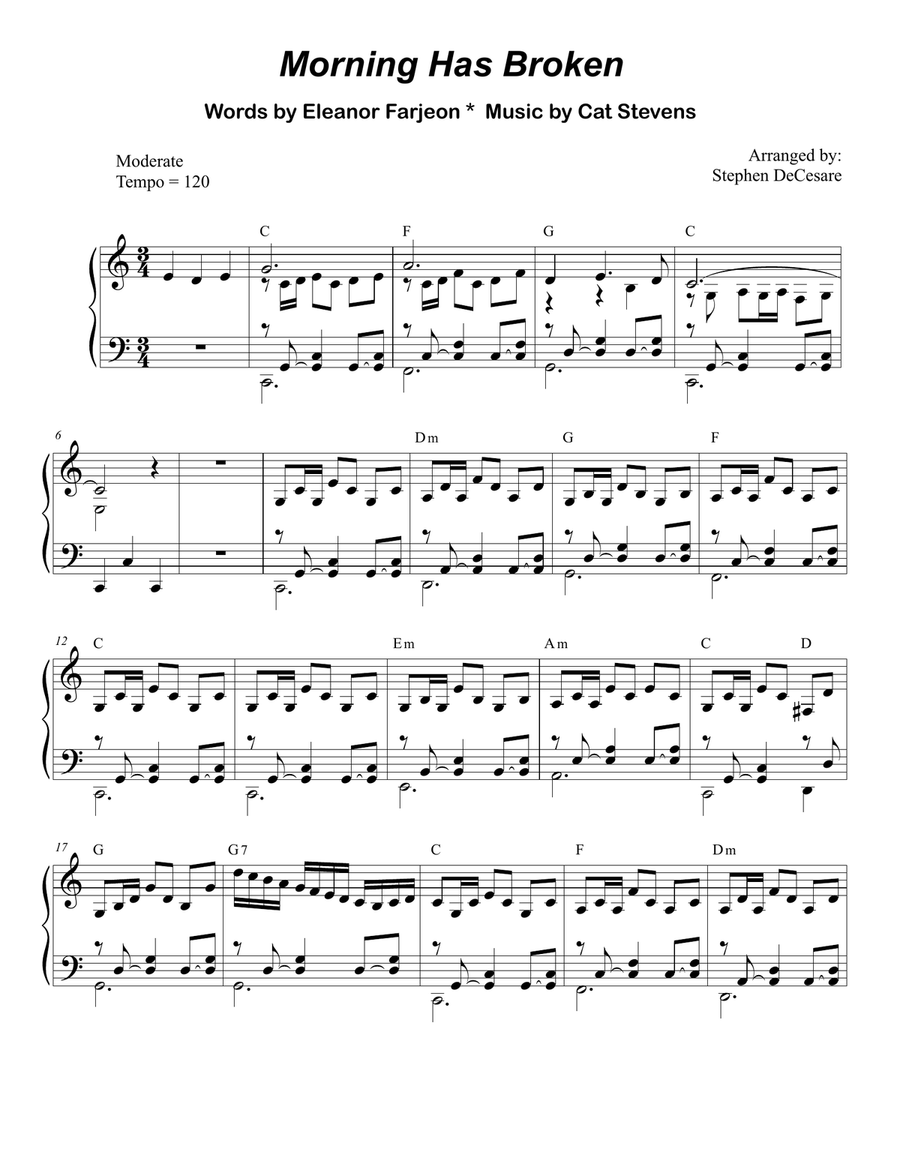 Morning Has Broken Piano scores gallery preview page 5