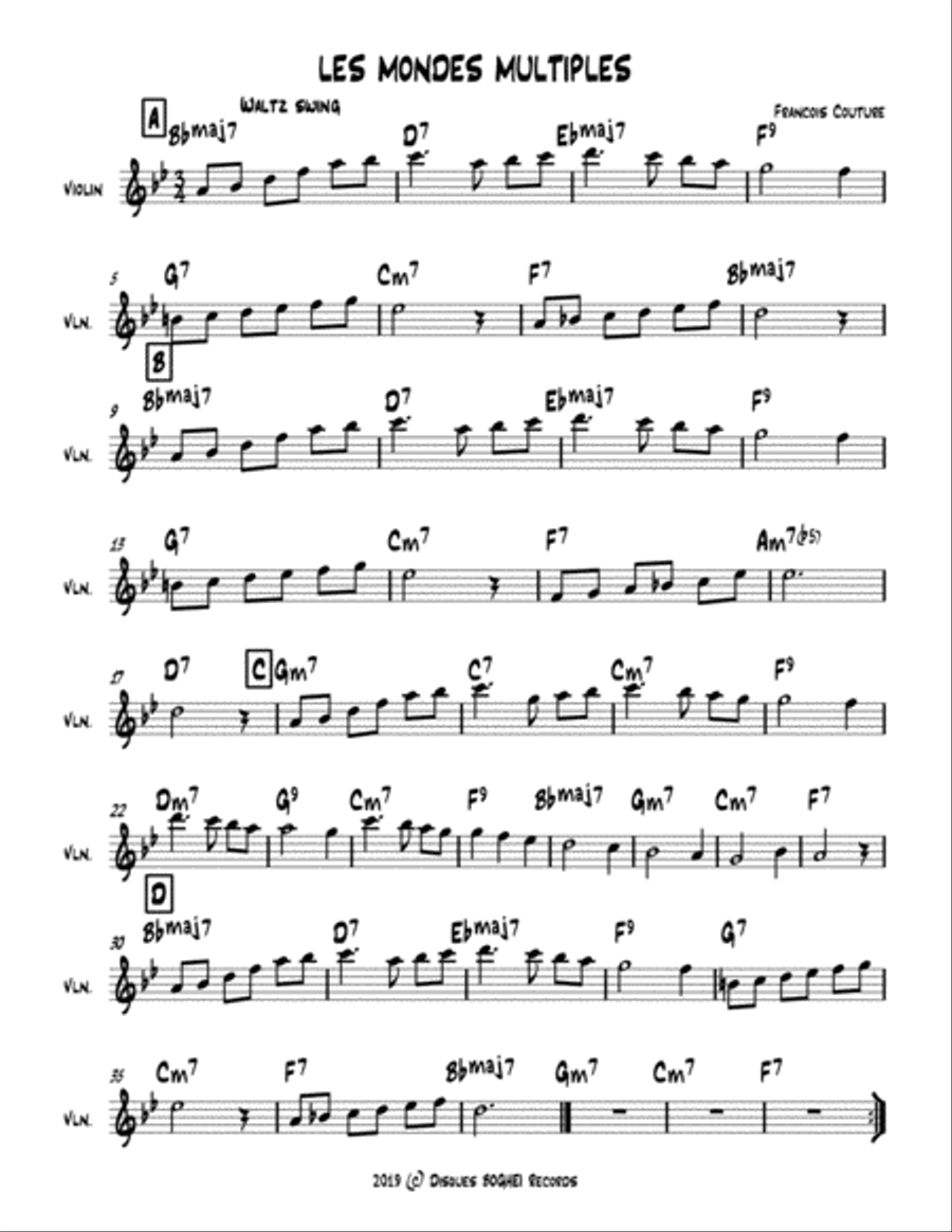 LES MONDES MULTIPLES Piano scores gallery preview page 1