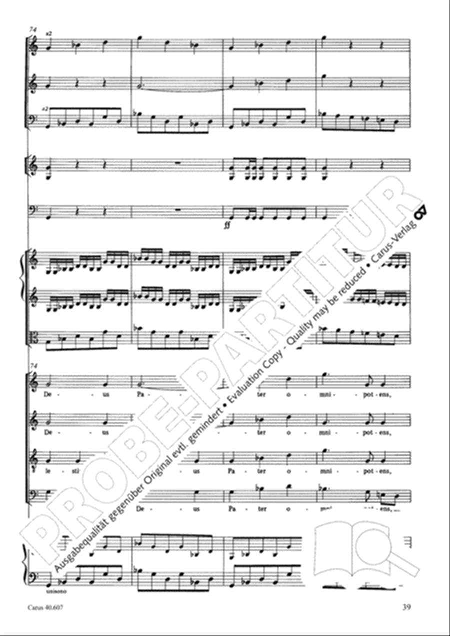 Mass in time of war (Missa in tempore belli) 4-Part scores gallery preview page 50