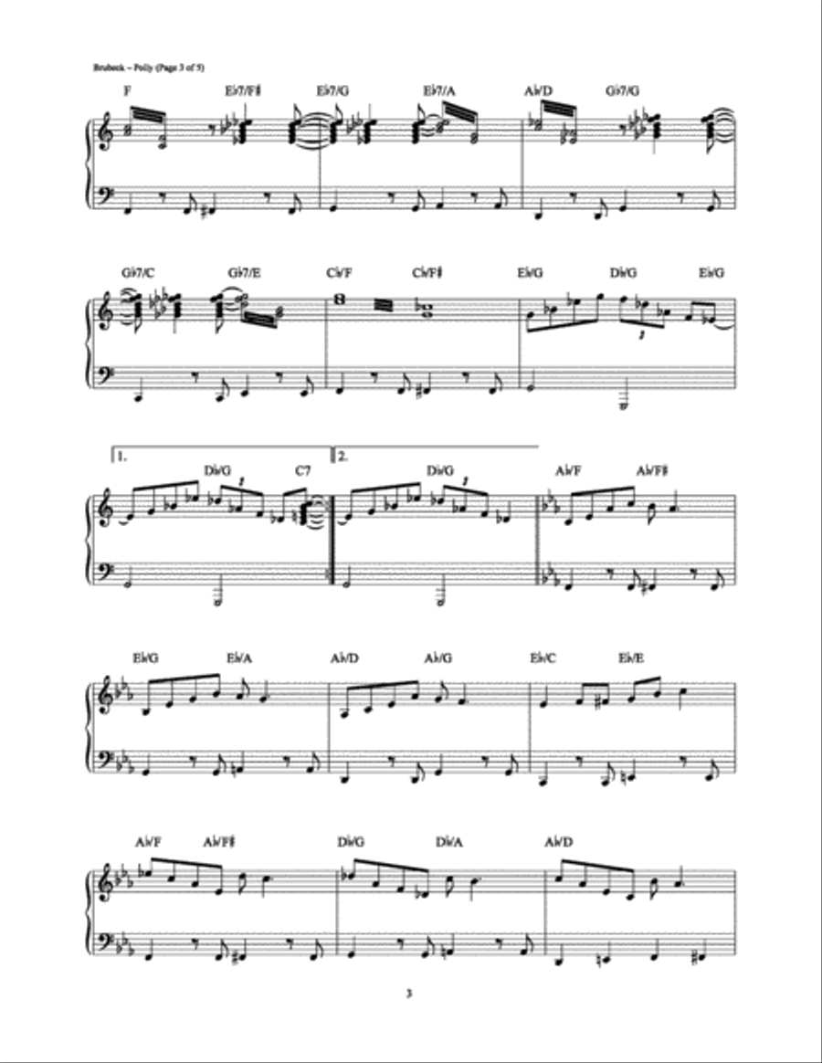 Polly Piano Solo scores gallery preview page 3