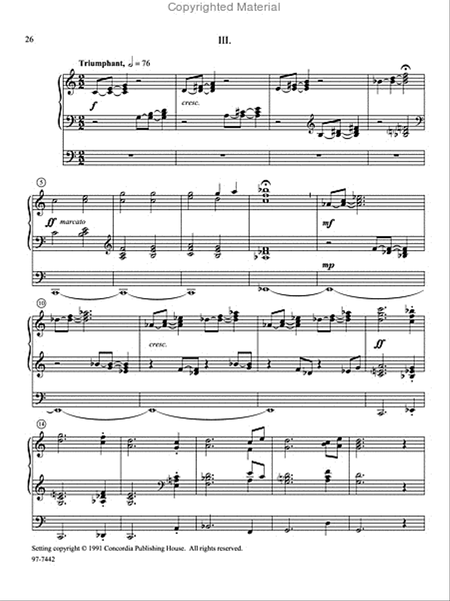 Variations on American Hymn Tunes for Keyboard Organ scores gallery preview page 16