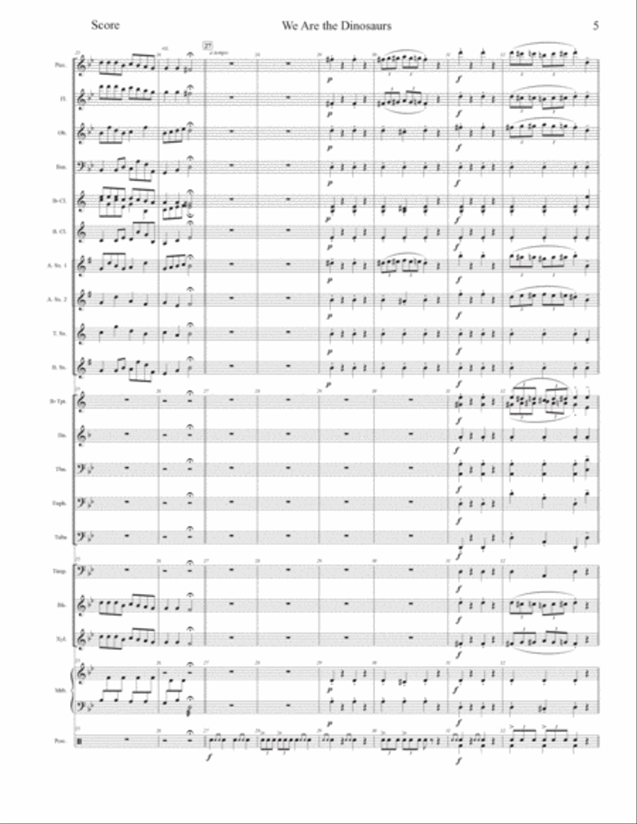 We Are The Dinosaurs Concert Band scores gallery preview page 5