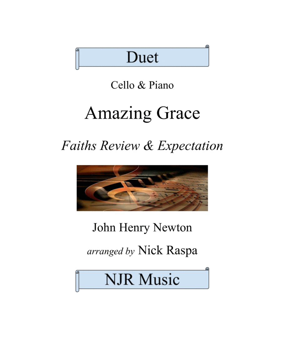Amazing Grace (Cello & Piano) Full Set Piano scores gallery preview page 1