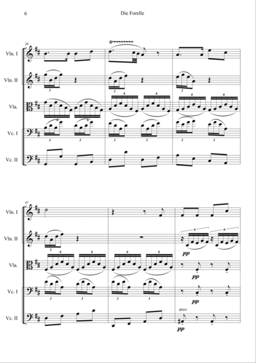 Die Forelle (The Trout) String Quintet scores gallery preview page 6