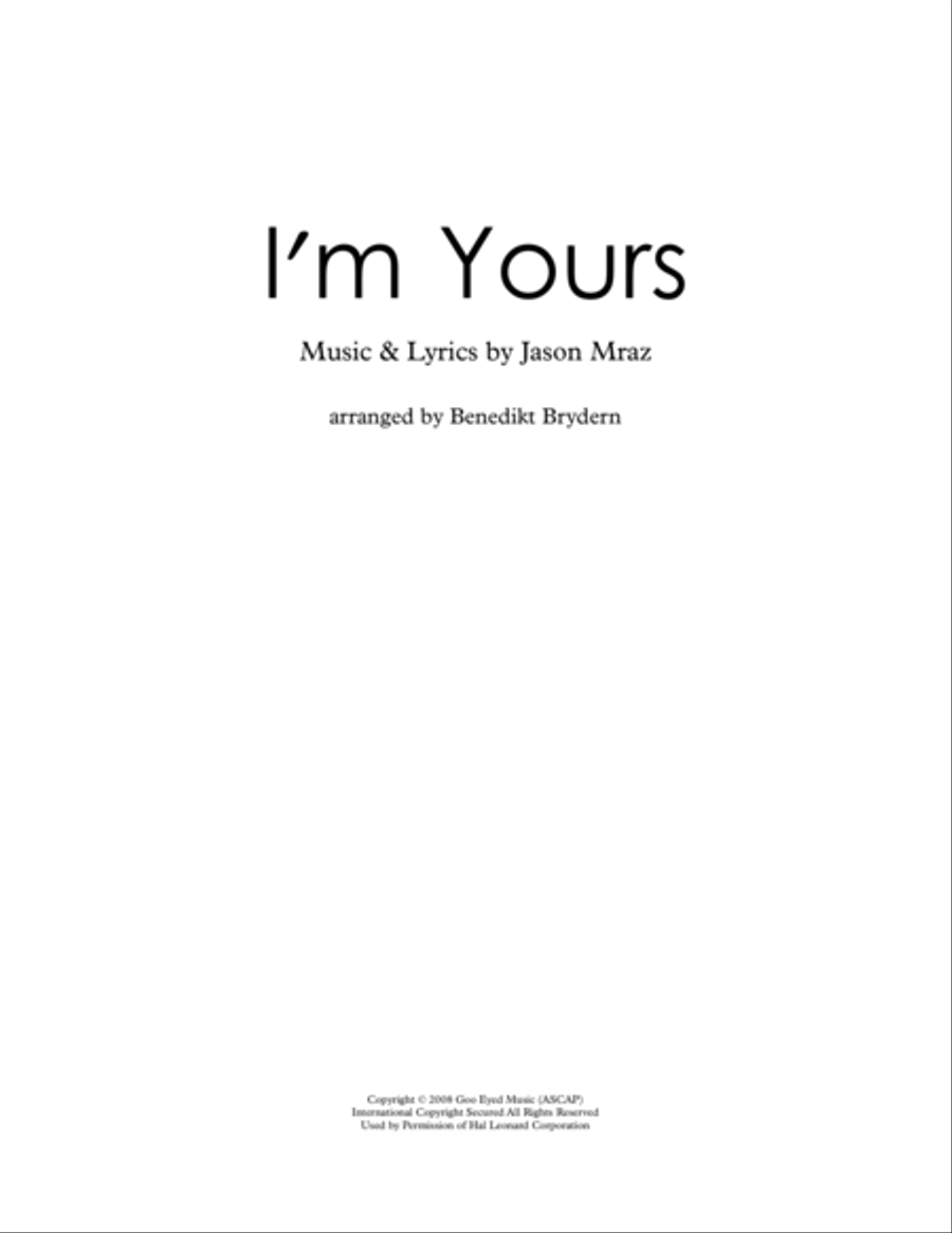 I'm Yours String Quartet scores gallery preview page 1