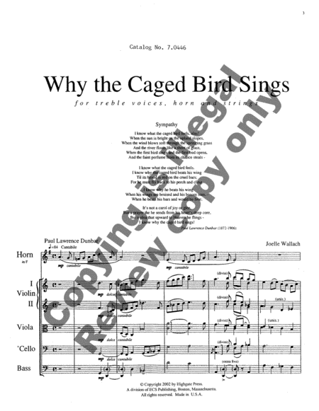 Why the Caged Bird Sings (Full Score)