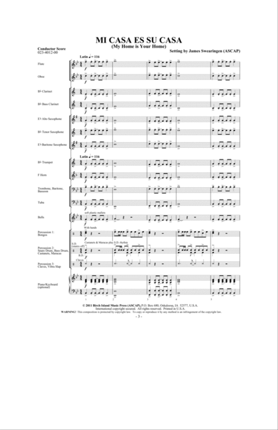 Mi Casa Es Su Casa Mi Casa Es Su Casa Concert Band scores gallery preview page 2