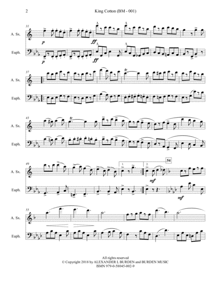 King Cotton by John Philip Sousa (Duet for alto saxophone and euphonium) image number null