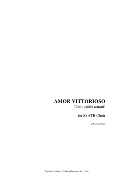 AMOR VITTORIOSO (Tutti venite armati) - For SSATB Choir image number null