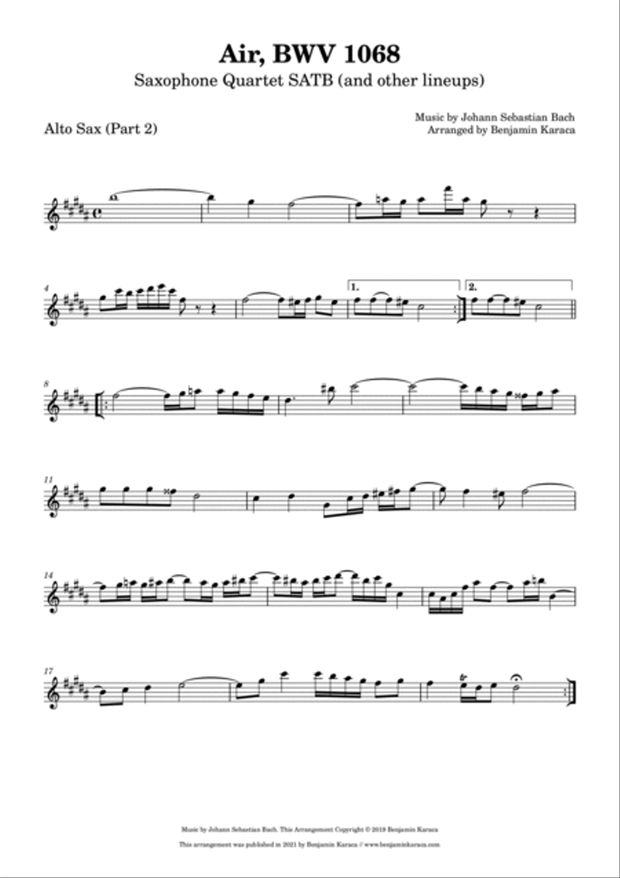 Air (Orchestral Suite No. 3 in D major), BWV 1068 Woodwind Ensemble scores gallery preview page 5