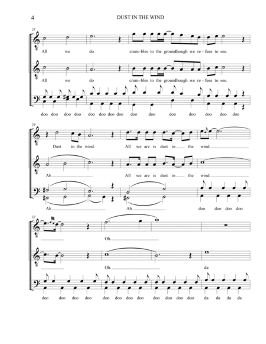 Dust In The Wind TTBB scores gallery preview page 5