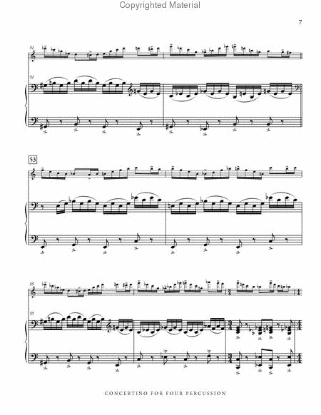 Concertino for 4 Percussion (piano reduction)