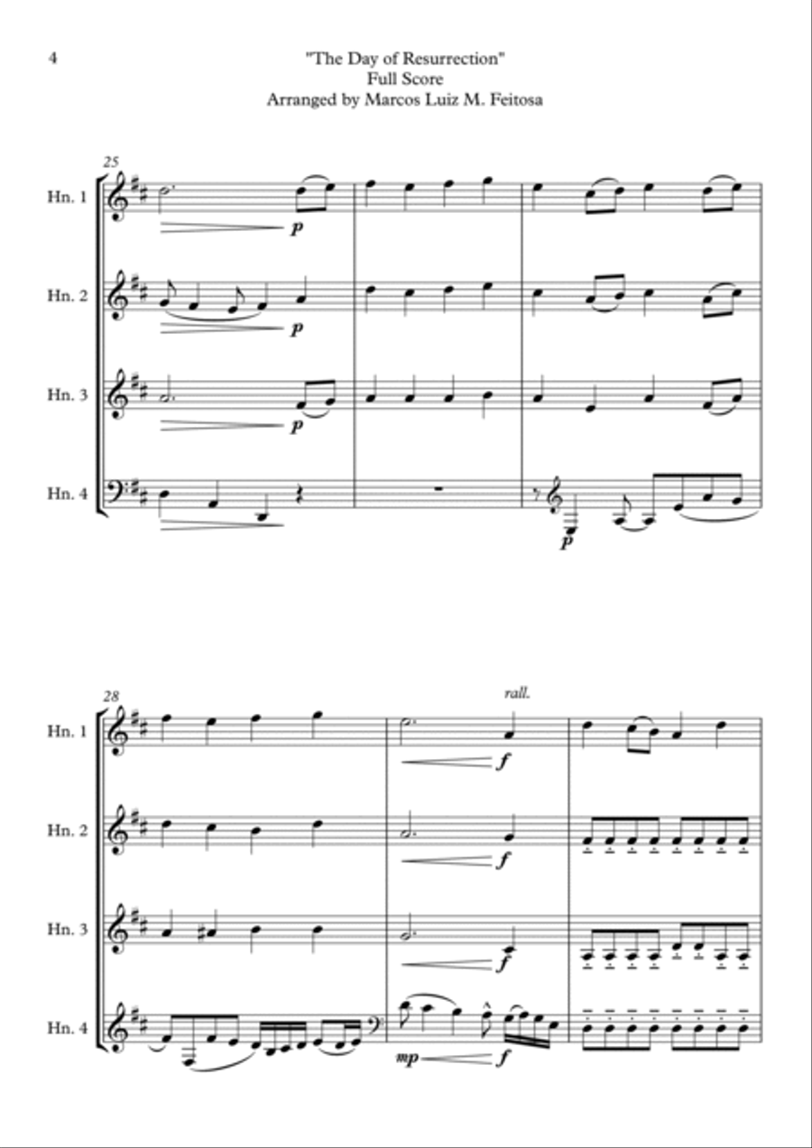 ELLACOMBE (The Day of Resurrection) - Horn in F Quartet French Horn Quartet scores gallery preview page 6