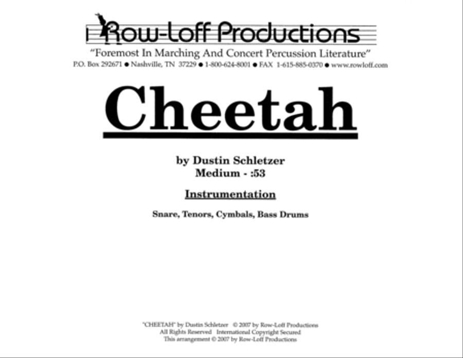 Cheetah w/Tutor Tracks Percussion Ensemble scores gallery preview page 2