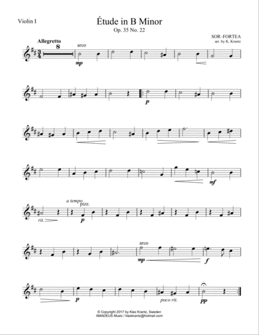 Étude (study) in B Minor Op. 35 No. 22 for piano and string quartet Piano Quartet scores gallery preview page 6